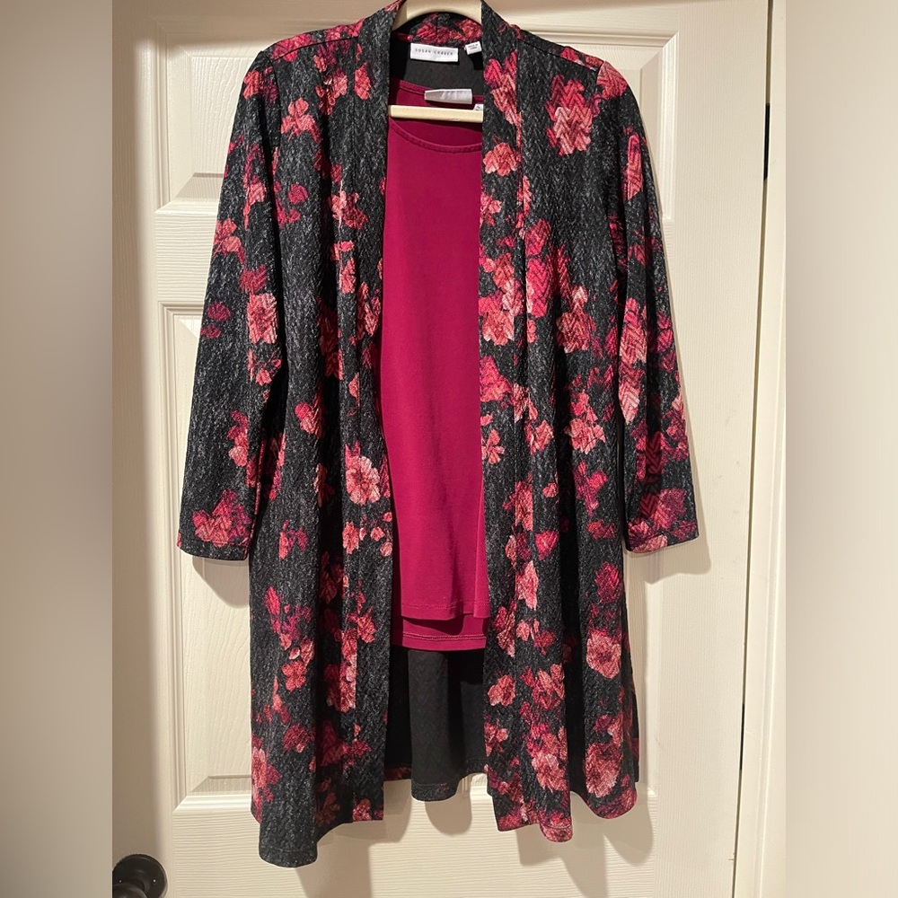 Susan Graver duster with tank top